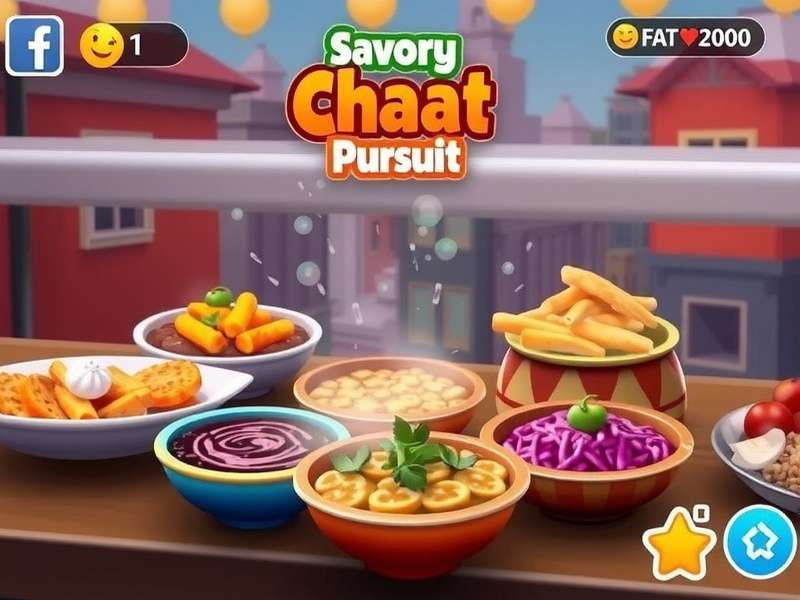 Savory Chaat Pursuit gameplay screenshot showing colorful Indian street food